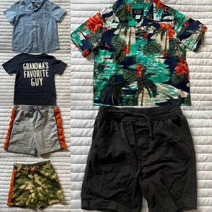 *Bundle* Boys 3T Spring Summer Clothing (2 button downs, 1 t-shirt, 3 shorts)